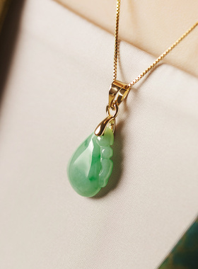 天然翡翠珠宝女吊坠原创复古裸石