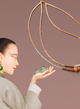 宫之词香槟色系复古感原创设计款小众精致高级感项链