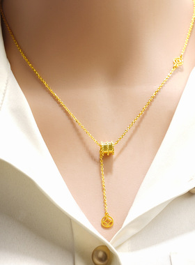 小蛮腰新中式黄铜不掉色项链