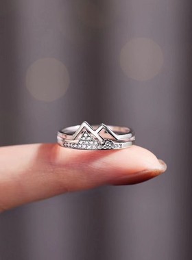 米笙男女纯银时尚戒指镶嵌宝石