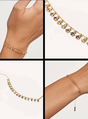 女纯银彩锆小众轻奢新潮百搭手链