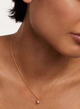 PD女纯银镶钻叠戴简约时尚锁骨链