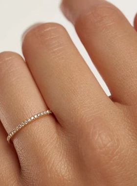 女纯银锆石时尚西班牙戒指排钻