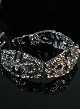 朋克金属风满钻几何热销可调节手链优雅精致百搭个性设计饰品