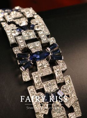 欧美复古精致水钻百搭优雅气质可调节手链 青岛vintage中古饰品