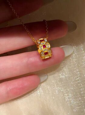 S925纯银金币钱多多路路通项链女轻奢设计感百搭气质简约时尚饰品