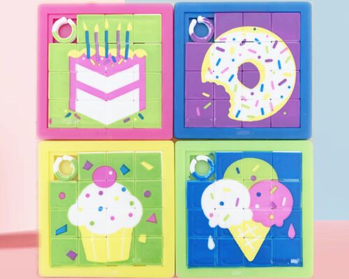 出口儿童小玩具滑块拼图益智怀旧滑动平面魔方幼儿园男女派对礼物 - 图2