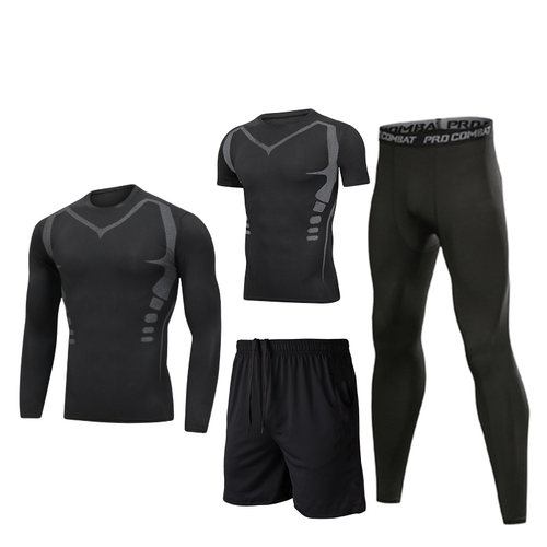 胖子加肥大码运动服健身房晨跑步训练减肥套装男篮球速干衣秋冬季 - 图3