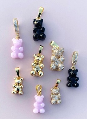 小众挪威多色ins叠搭锆石吊坠