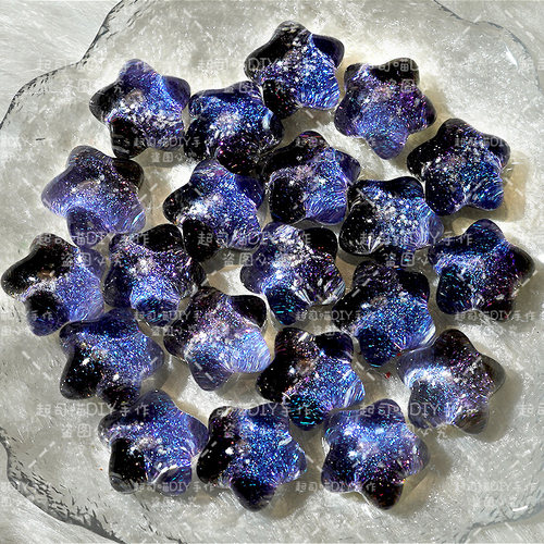 爆款极光萤火虫夜光胖星星配饰手工diy发夹奶油胶手机壳配件咕卡 - 图1