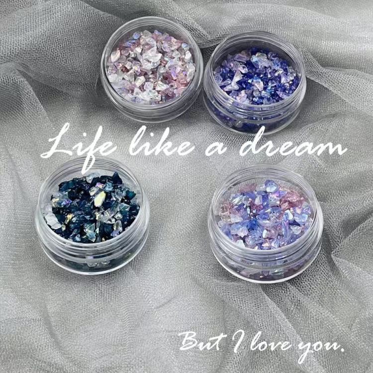 ins风韩系偏光幻彩碎石美甲饰品细闪贴片混色碎矿石DIY穿戴甲材料,淘宝优惠券,粉丝福利购,淘宝优惠卷