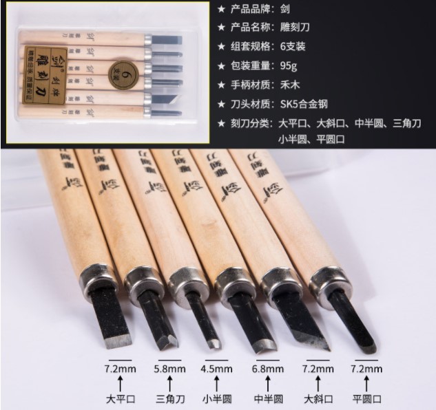 雕刻刀木工木雕刻刀套装刀具木刻刀笔刀手工工具根雕核雕刻纸核桃 - 图1