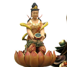 木雕佛像接引佛寺庙佛堂供奉摆件手工雕刻彩绘高端阿弥陀佛定制