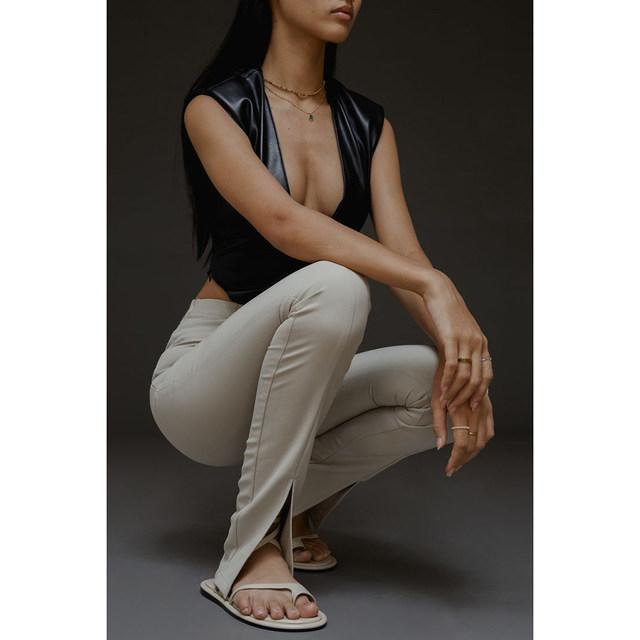 RUV*E micro-stretch slim trousers side zipper