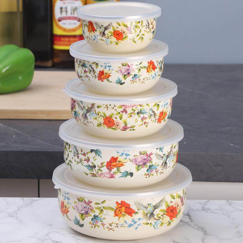 欧丽家珐琅搪瓷保鲜碗搪瓷带盖冰箱保鲜碗老式怀旧复古泡面碗带盖,淘宝优惠券,粉丝福利购,淘宝优惠卷