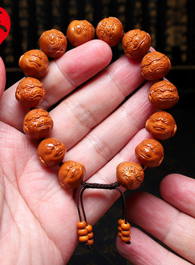 苏家橄榄核手工核雕手串