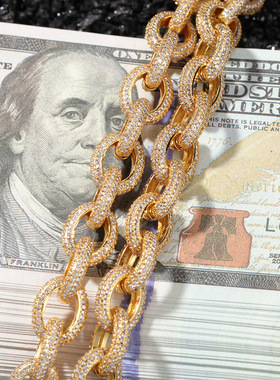 新款嘻哈时尚男士锆石街舞项链