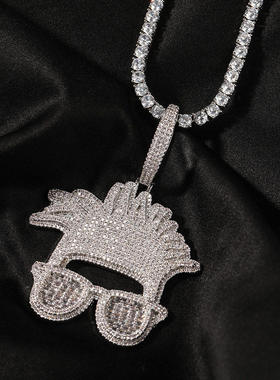 男锆石脏脏辫嘻哈项链