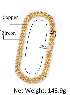 欧美街头配饰15mm铜镶锆石古巴项链手链环保铜情侣眼睛嘻哈锁骨链