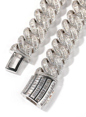 锆石古巴链男女嘻哈项链粗