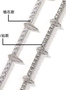 欧美黑豹同款钻嘻哈项链锆石男