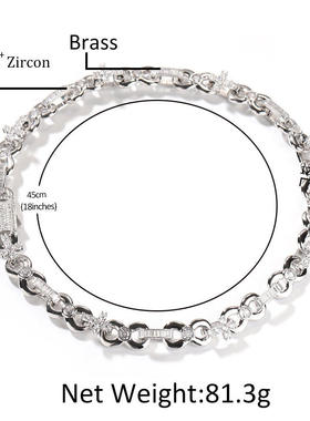 光面无限十字架弹簧扣男士项链