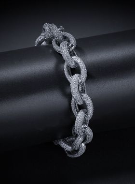 欧美风镶锆石街舞配饰手链