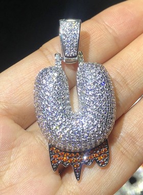 微镶熔岩字母双色电镀气泡锆石