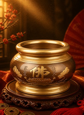 家用黄铜合金莲花供佛香炉