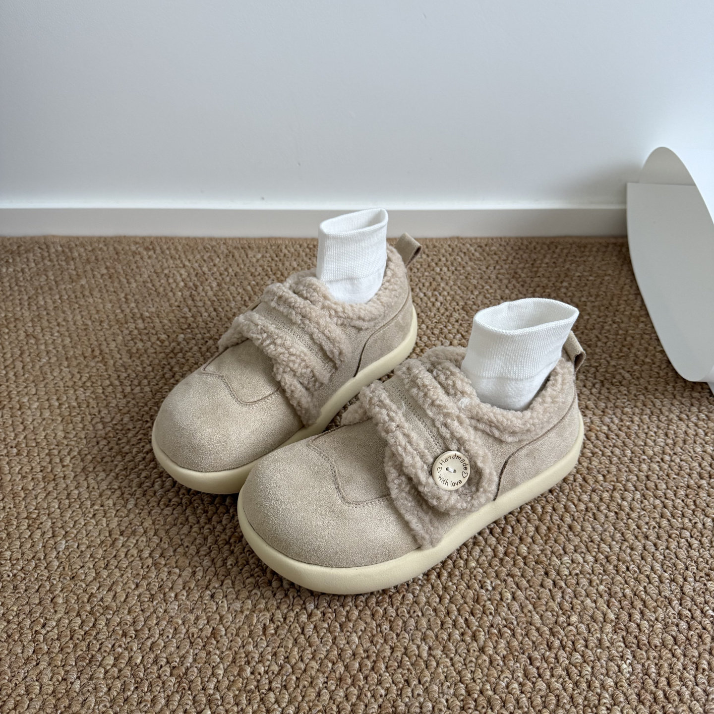 魔术贴毛绒勃肯鞋加绒保暖厚底懒人鞋面包鞋防滑圆头丑萌毛毛鞋,淘宝优惠券,粉丝福利购,淘宝优惠卷