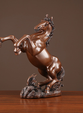 铜欣祥紫铜马到成功摆件家居办公室装饰跃马工艺品开业礼品
