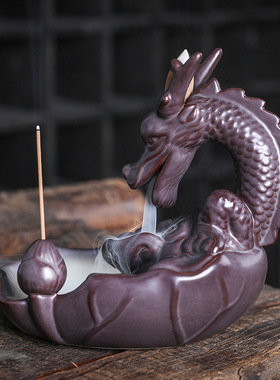 跨境wish亚马逊ebay爆款回流香炉 倒流鲤鱼化龙倒流香炉家居摆件