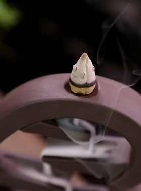 静尘 跨境新品紫砂左右逢源心形倒流檀香炉家居饰品工艺摆件原创