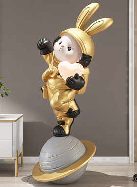 2024兔年乔迁礼物大型宇航兔客厅落地摆件电视柜沙发旁家居装饰品