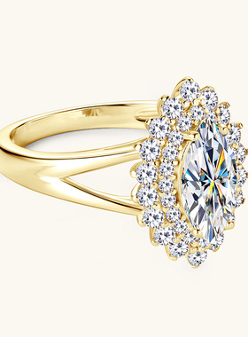 欧美跨境奢华马眼形锆石钻戒个性璀璨超闪戒指仿莫桑指环一件代发