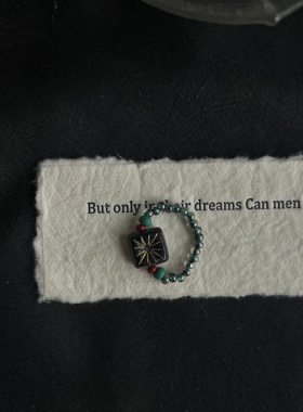 圣诞夜 原创琉璃米珠串珠戒指女甜美戒圈民族风均码指环手饰