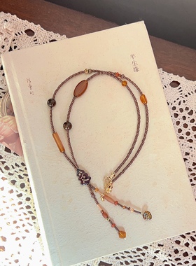 浓情焦糖｜酒馆三零二秒原创项链复古设计感时尚秋冬多巴胺色系