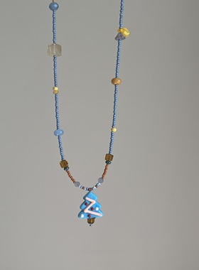 橘子汽水味的圣诞节｜酒馆原创项链毛衣链复古设计感可爱多巴胺