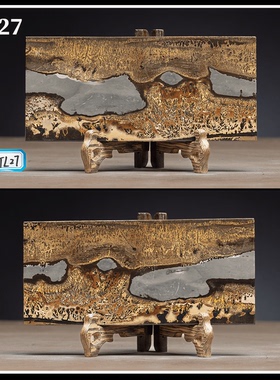 国画石石材家居摆件中式客厅上漆