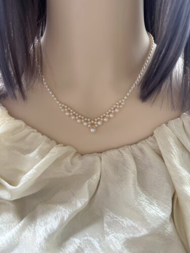 珍珠项链极光炫彩复古宫廷设计感锁骨链公主款珍珠颈链精美礼物 - 图3