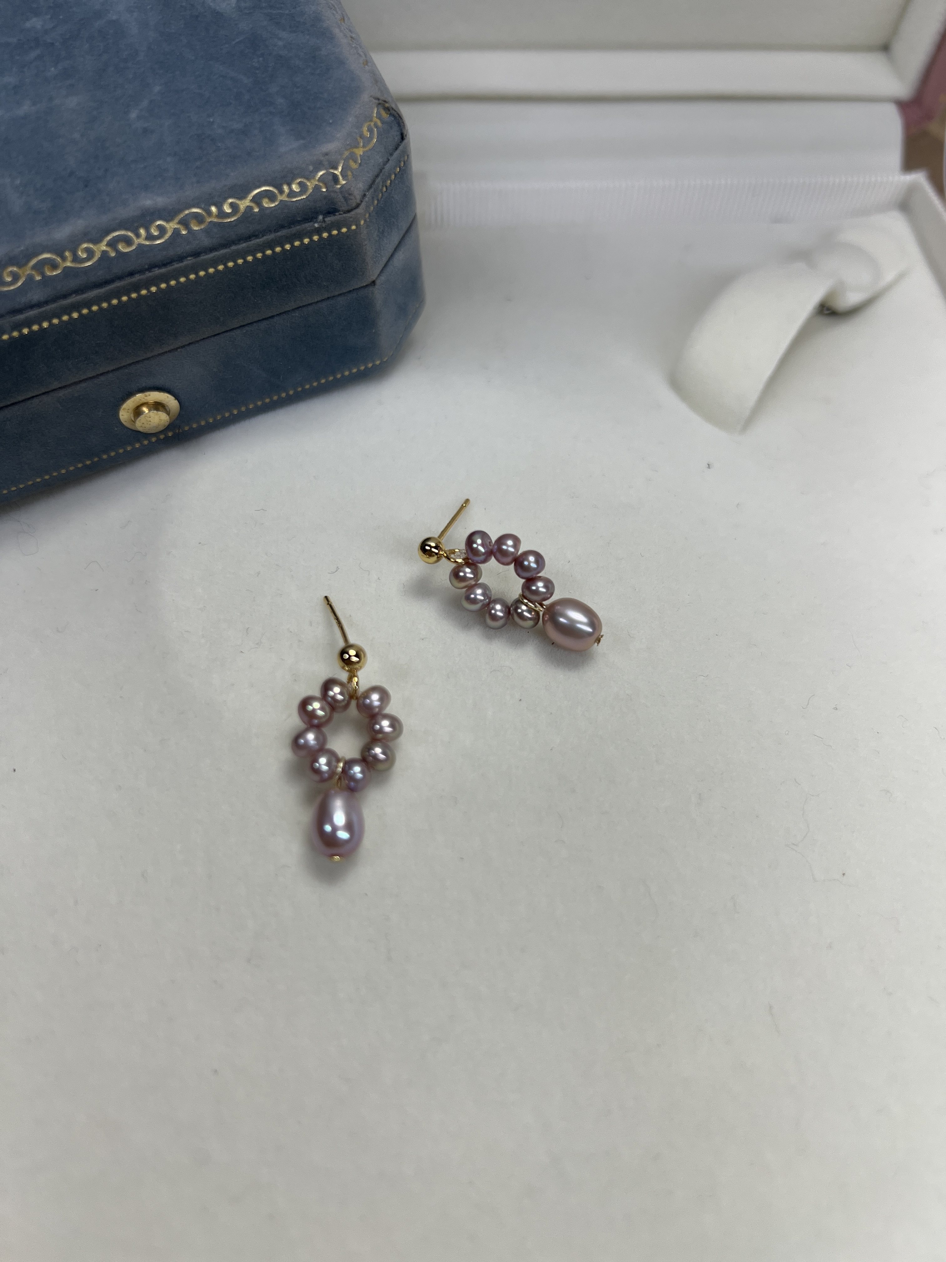 仙紫珍珠耳钉耳环小众花环水滴形耳环几乎无暇珍珠耳钉复古设计,淘宝优惠券,粉丝福利购,淘宝优惠卷