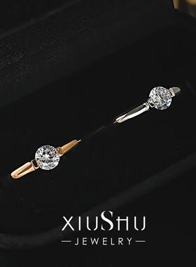 轻奢迷你圆钻925银日常戒指