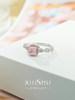 Slightly sweet and romantic artificial cherry blossom pink diamond ring