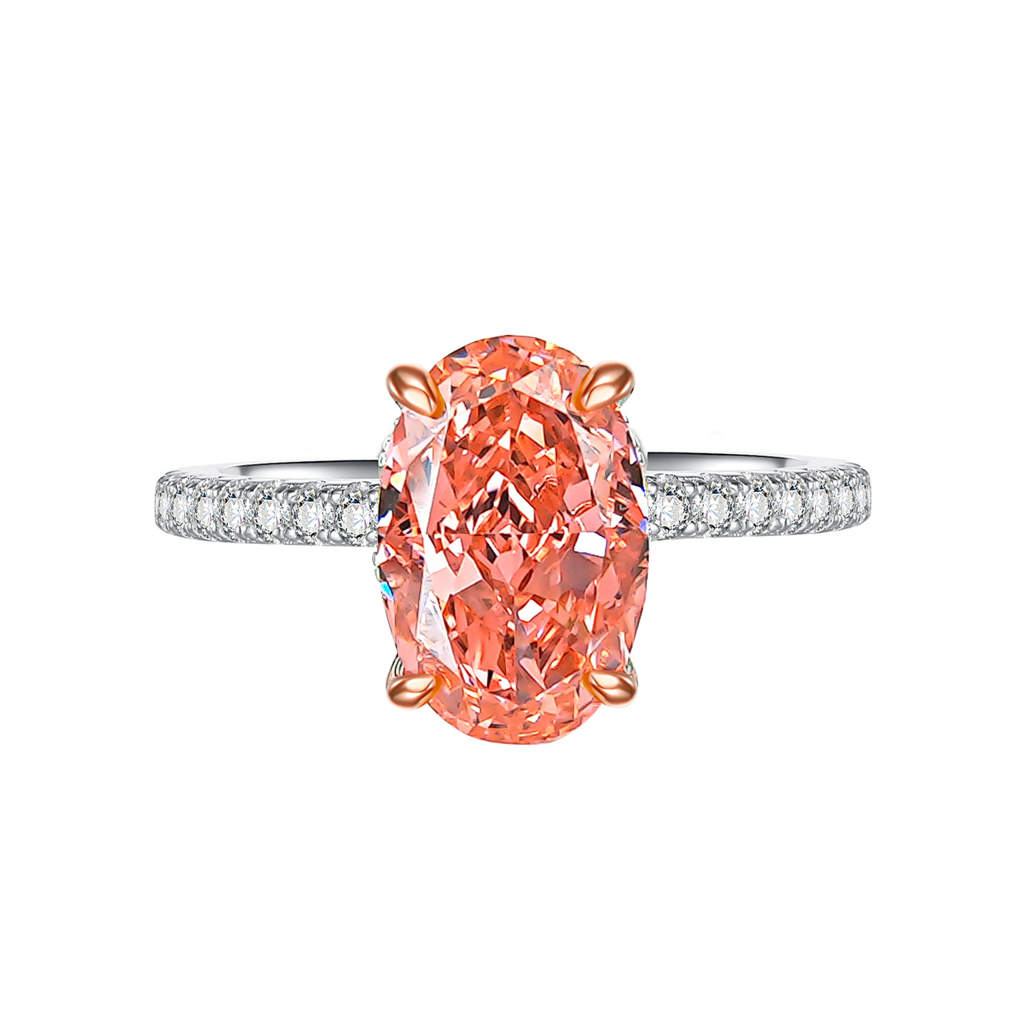 4.5ct padparadscha color pigeon egg 925 silver ring