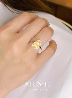 中式复古金属拉丝925银葫芦戒指