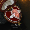 Gentle padparadscha pink and orange 925 silver ring