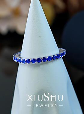 彩虹细圈彩宝款925银戒指