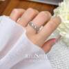 Lace pattern 925 silver vintage palace ring row