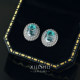 <Crystal Blue Danube>Aquamarine 925 silver earrings, small fresh jewelry set, versatile for daily commuting
