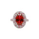 Cultured pigeon blood ruby 925 silver ring